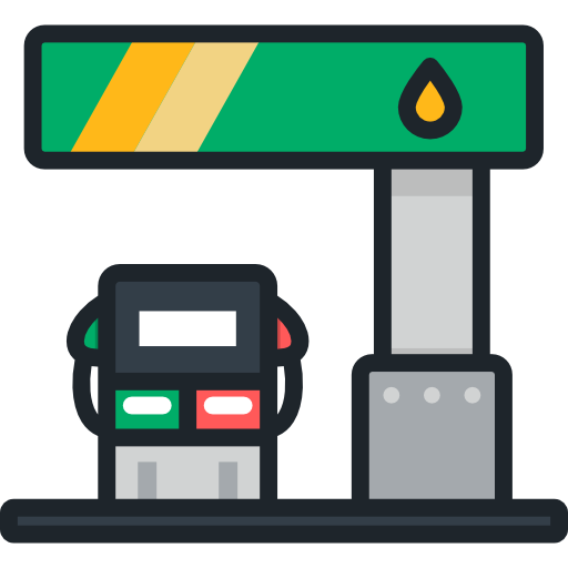 Surtidor de combustible con hoja verde